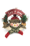 Door Hanging Decoration Christmas Snowman Rattan Wreath Green