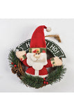 Xmas Santa Claus Rattan Wreath Door Decoration Red