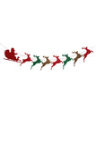 Santa Claus And Reindeer Banner Home Decoration Khaki
