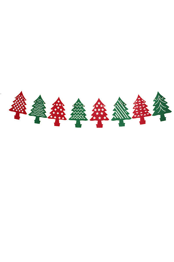 Cute Christmas Tree Banner Christmas Decoration Red