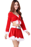 Sexy Red Cool Long Sleeve Pleuche Santa Costume Women