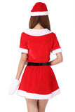 Sexy Christmas Costume Short Sleeve Pleuche  Santa Costume