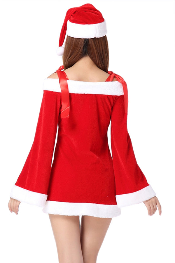 Sexy Red Off épaule Santa Costume femmes
