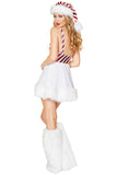 White Cute Ladies Lollipop Christmas Dress Hat Snowman Costume
