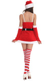 Womens Sexy Spaghetti Straps Santa Claus Dress Red