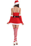 Womens Sexy Spaghetti Straps Santa Claus Dress Red