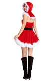 Womens Off Shoulder Santa Claus Christmas Costume Red