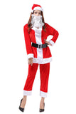 Haut à manches longues pour femme et pantalon court Costume de Père Noël rouge