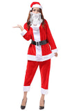 Haut à manches longues pour femme et pantalon court Costume de Père Noël rouge