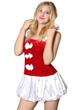 Womens Adult Sleeveless Hooded Bowknot Christmas Santa Costume Red