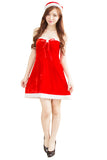 Sexy Off Shoulder Corset Bowknot Dress Christmas Santa Costume Red