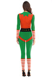 Fancy Adult Christmas Santa Bodysuit Costume Orange
