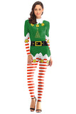 Fancy Adult Christmas Santa Bodysuit Costume Green