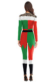Fancy Women's Santa Bodysuit Christmas Costume Oliver Green