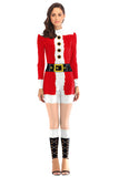 Fancy Adult Christmas Santa Bodysuit Costume Red