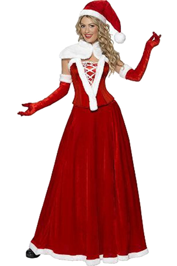 Deluxe Classic Adult Christmas Santa Costume Red