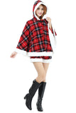 Costume de Père Noël à Capuche à Capuche de Luxe Rouge