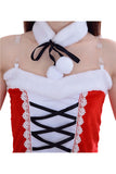 Costume de Père Noël Sexy sans Bretelles pour Adultes Rouge