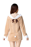Costume de renne de Noël bouton corne mignon pour femme Kaki