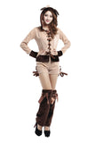 Fancy Lace Up Christmas Reindeer Santa Helper Costume Apricot