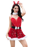 Sexy Miss Santa Mini Robe Costume de Noël Rouge