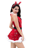 Sexy Miss Santa Mini Robe Costume de Noël Rouge