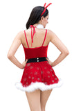 Sexy Miss Santa Mini Robe Costume de Noël Rouge