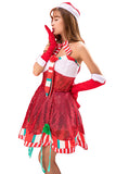 Sexy Bustier Paillettes Noël Santa Costume Robe Rouge