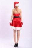 Sexy Spaghetti Straps Christmas Santa Costume For Women Red