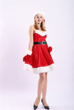 Sexy Bretelles Spaghetti Costume De Père Noël De Noël Pour Les Femmes Rouge