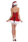 Costume de Père Noël Sexy à Lacets pour Femme Garniture en Fourrure