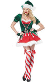 Deluxe Christmas Sexy Elf Costume Elf Dress Green