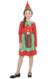 Cute Kids Elf Costume Santa Helper Dress Green
