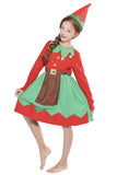 Cute Kids Elf Costume Santa Helper Dress Green