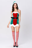 Sexy Santa Helper Christmas Costume Green