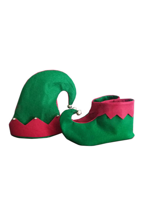 Christmas Elf Hat And Shoes Set Oliver Green
