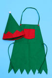 Costume de tablier de lutin adulte de Noël mignon rouge