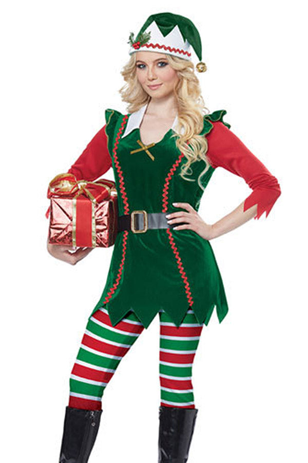 Womens Elf Dress Christmas Cosplay Outfit