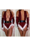 Sexy Mrs Claus Lingerie Christmas Glitter Teddy