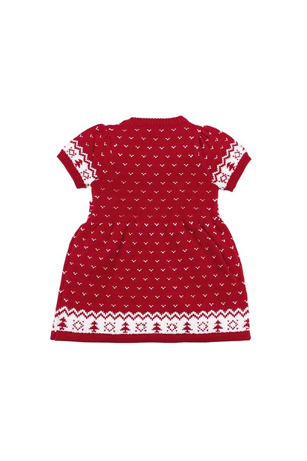 Baby Girl Christmas Ugly Dress Knit Holiday Dress Red