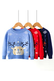 Kids Christmas Jumpers Reindeer Cute Sweater