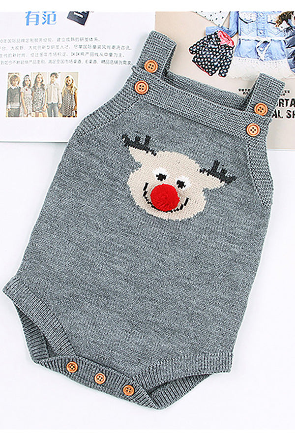 Infant Baby Christmas Reindeer Knitted Romper