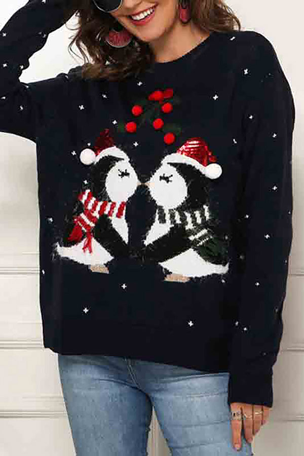 Ladies Jumpers Penguin Christmas Ugly Sweater