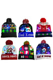 Bonnets Lumineux Imprimé Renne de Noël Vert Foncé