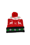 Bonnets Lumineux Imprimé Renne de Noël Vert Foncé