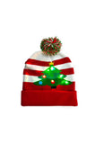 Christmas Tree Xmas Light Up Beanie Hats Emerald Green