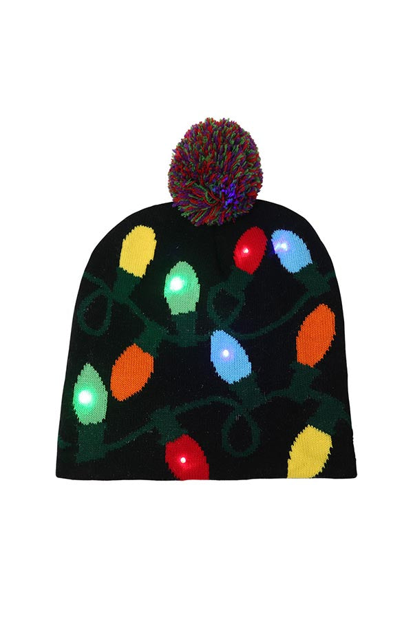 Colorful Light Up Headwear Beanie For Christmas