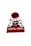 Chapeaux d'hiver lumineux à imprimé chien de Noël Bonnet Rouge