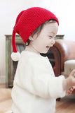 Bonnet Père Noël Tricoté Bébé Rouge