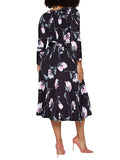 Women's Summer Swing Dress Floral V Neck Plus Size Midi Dress
